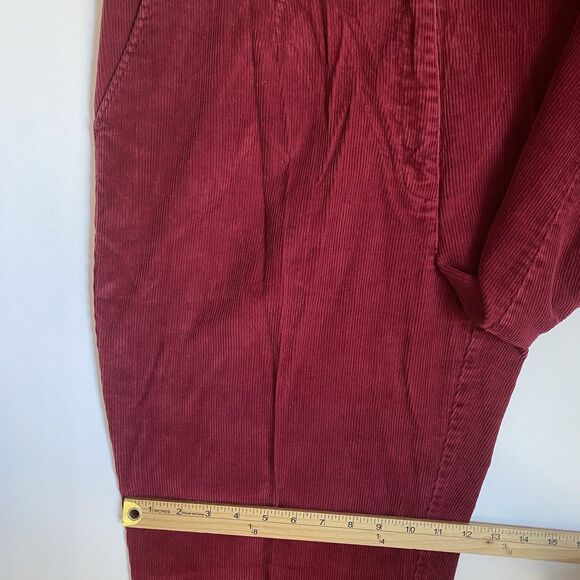 Vintage Corduroy Women Pants 16P Red High Rise Mom Tapered 90s Grunge LL Bean - Picture 10 of 14